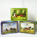 Custom Rectangular Hinged Lid Empty Tea Tin Box